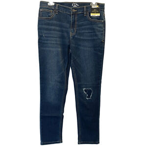 Art Class Deep Blue Skinny Jeans, Distressed, Size 16